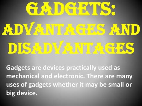 Advantages & Disadvantages of Electronic Gadgets .